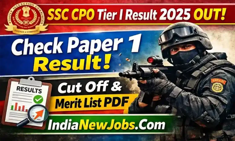 SSC CPO Tier I Result 2025