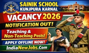 Sainik School Kunjpura Recruitment 2026