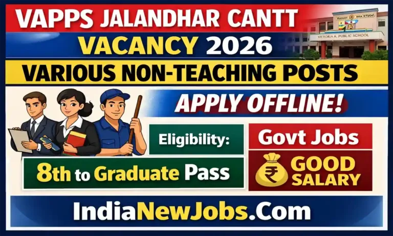 VAPPS Jalandhar Cantt Vacancy 2026