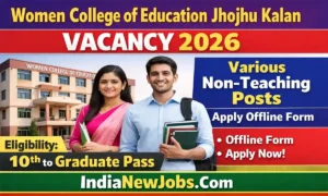 Women College of Education Jhojhu Kalan Vacancy 2026