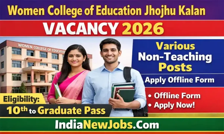 Women College of Education Jhojhu Kalan Vacancy 2026