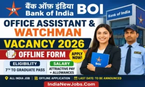 Bank Of India Office Assistant & Watchman Vacancy 2026