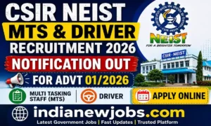 CSIR NEIST MTS Driver Recruitment 2026