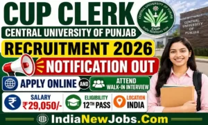 CUP Clerk Recruitment 2026