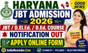 Haryana JBT Admission 2026
