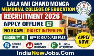 Lala Ami Chand Monga Memorial College Ambala Recruitment 2026
