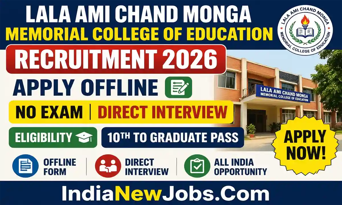 Lala Ami Chand Monga Memorial College Ambala Recruitment 2026