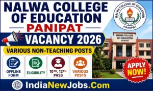 Nalwa College of Education Panipat Vacancy 2026