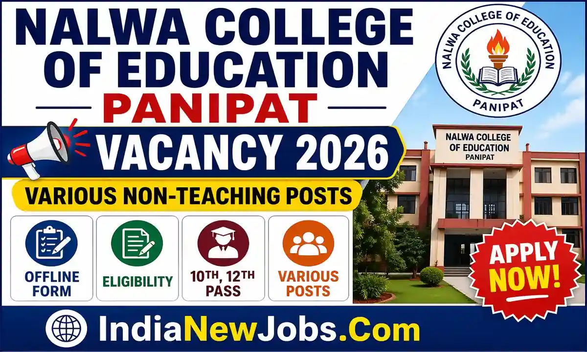 Nalwa College of Education Panipat Vacancy 2026