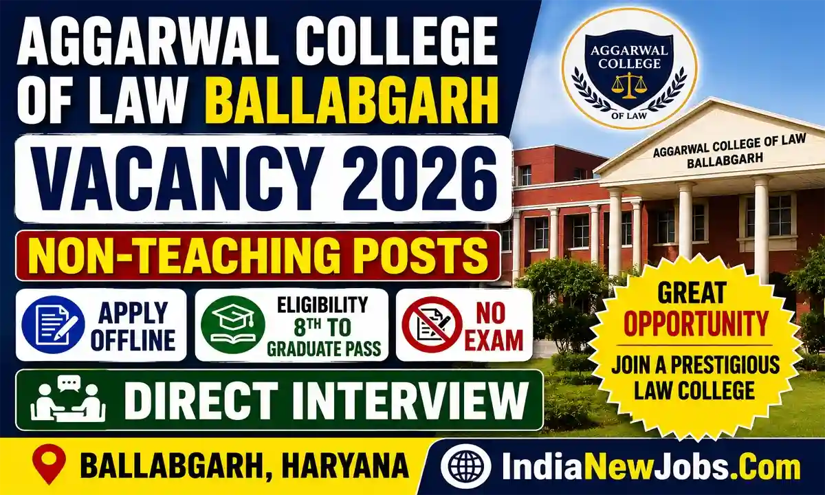 Aggarwal College of Law Ballabgarh Vacancy 2026