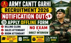 Army Cantt Garhi Recruitment 2026 Offline Form Download