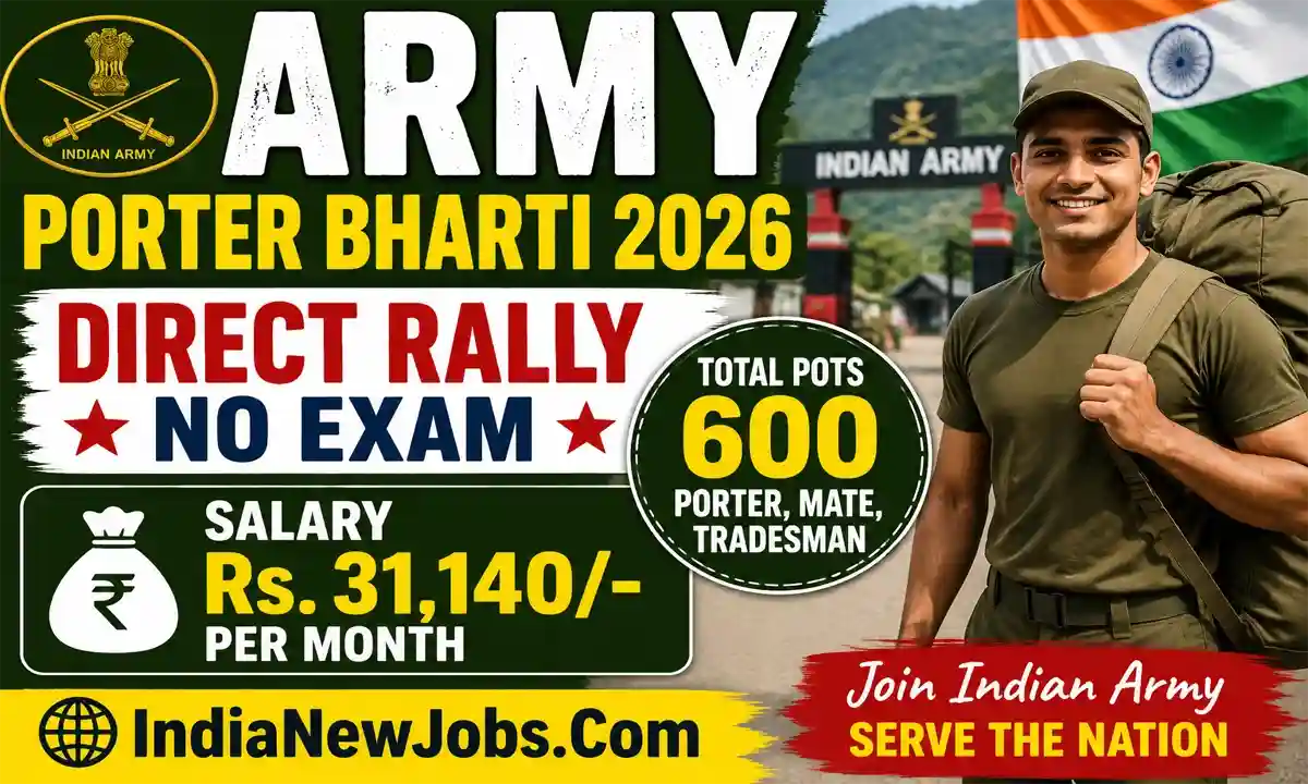 Army Porter Bharti 2026 West Bengal Notification And Application Form