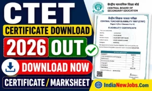 CTET Certificate Download 2026 Marksheet