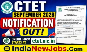 CTET September 2026 Notification