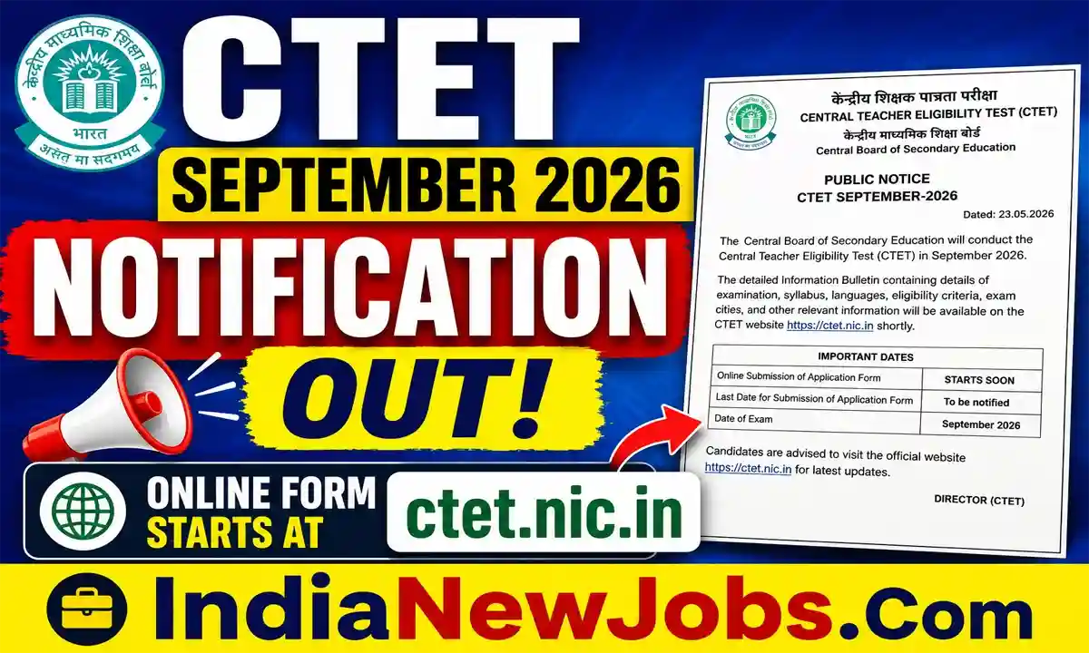 CTET September 2026 Notification
