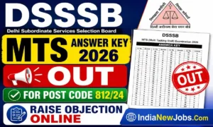 DSSSB MTS Answer Key 2026 Post Code 812/24