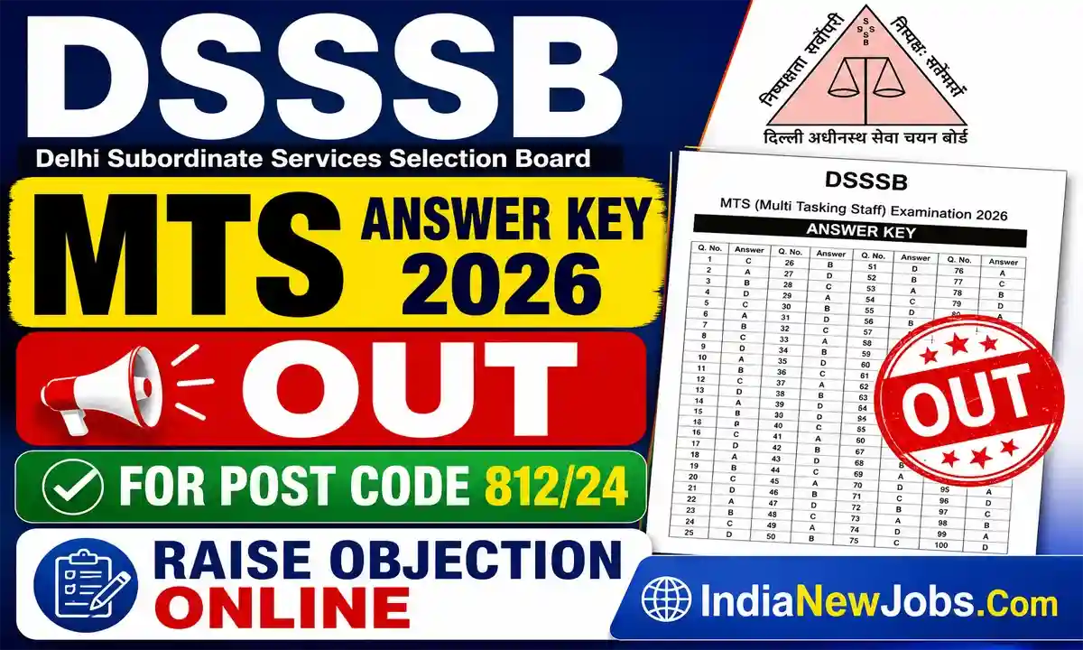 DSSSB MTS Answer Key 2026 Post Code 812/24
