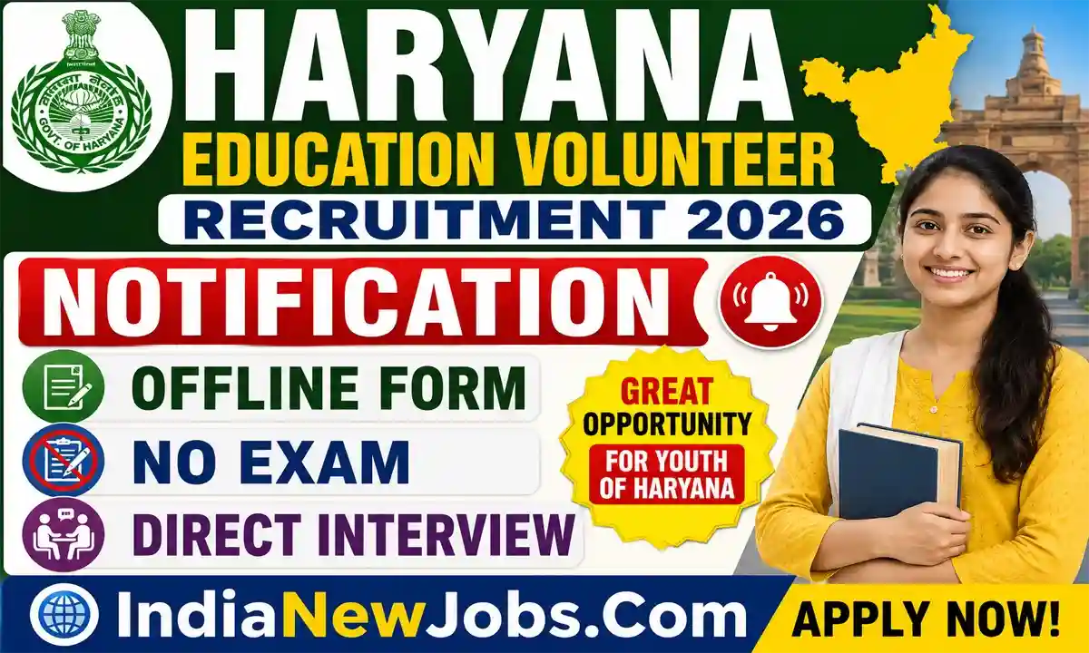 Haryana Education Volunteer Recruitment 2026 Through Samagra Shiksha Abhiyan Notification And Offline Form