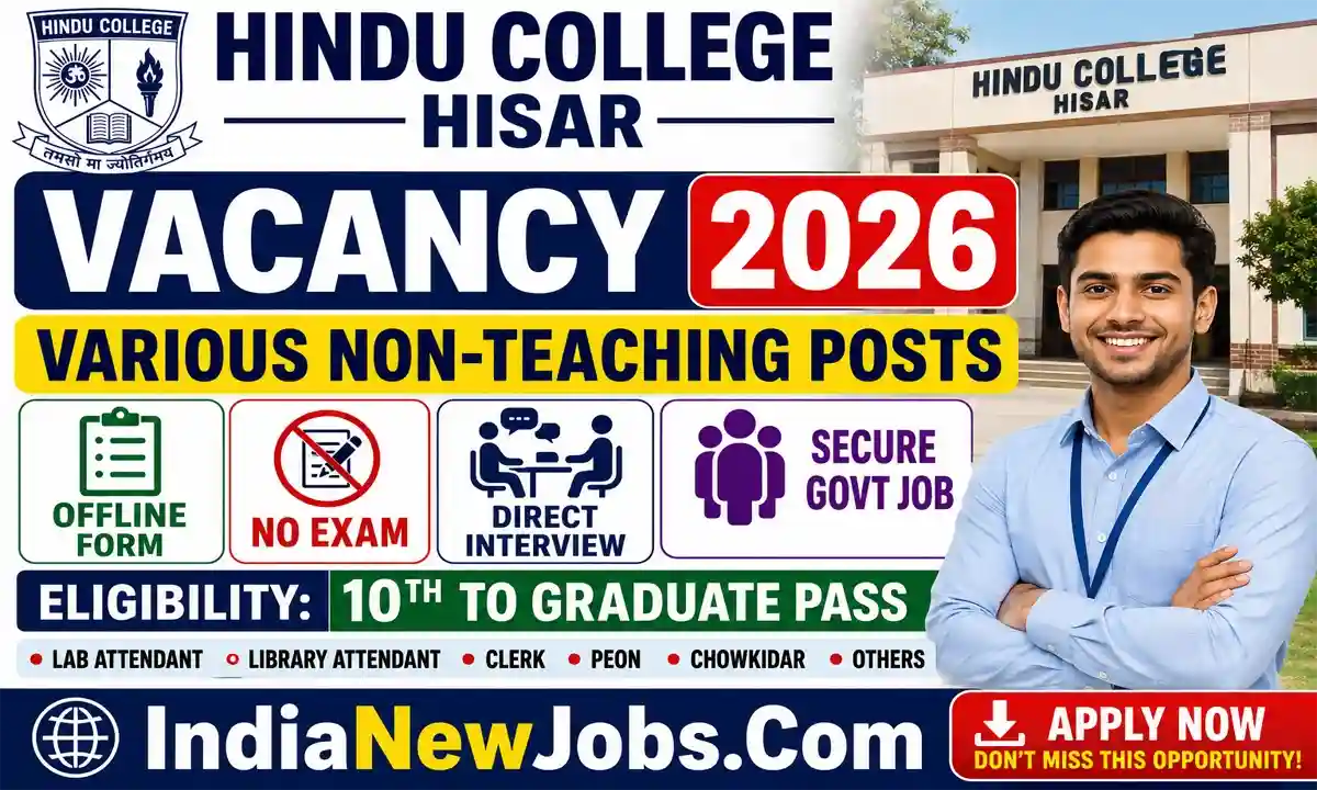 Hindu College of Education Hisar Vacancy 2026