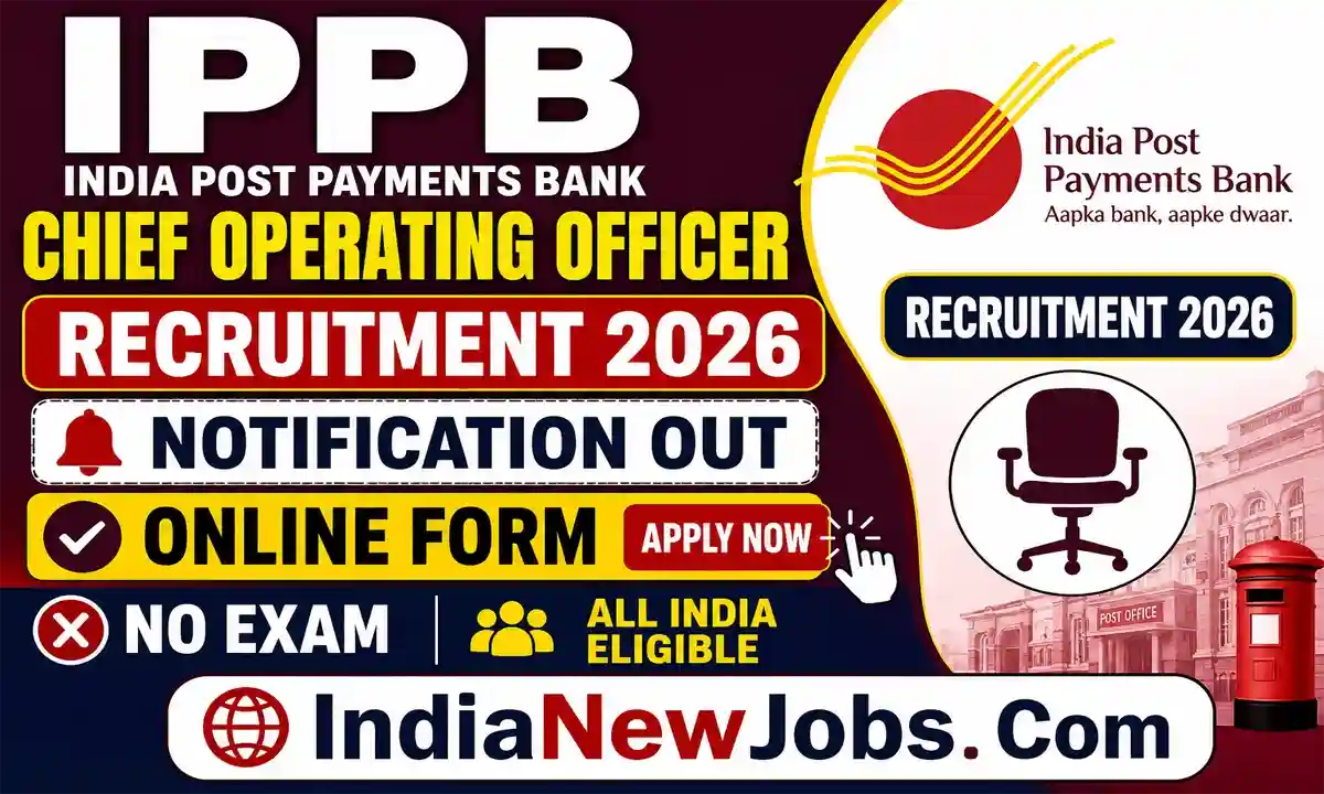 IPPB Chief Operating Officer Recruitment 2026 Notification And Online Form