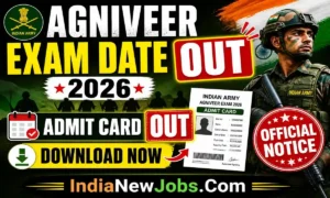 Indian Army Agniveer Exam Date 2026 OUT, Admit Card