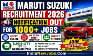 Maruti Suzuki Recruitment 2026 Notification OUT For 1000+ Jobs Apply Online