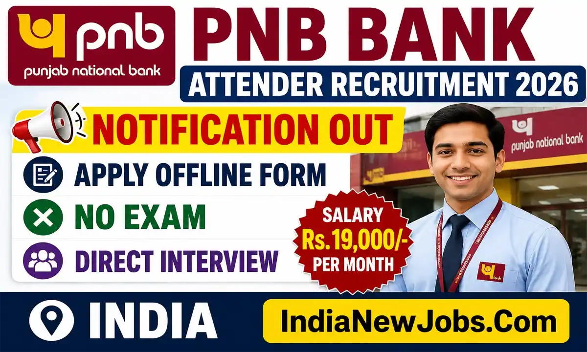 PNB Bank Attender Recruitment 2026