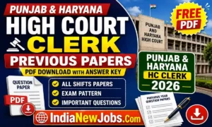 Punjab and Haryana High Court Clerk Previous Year Question Papers