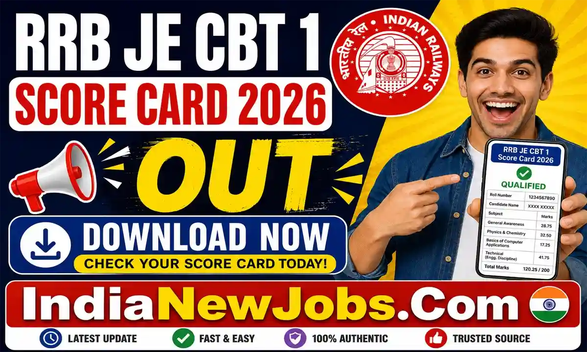 RRB JE CBT 1 Score Card 2026 OUT Download Now