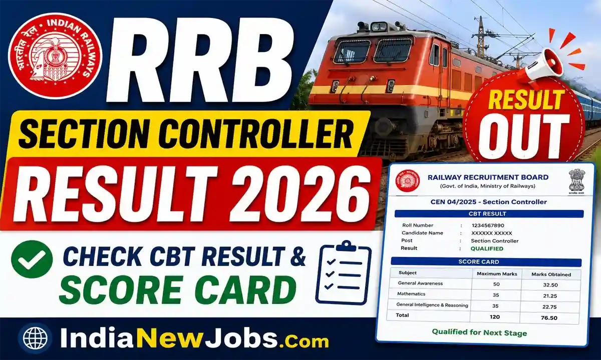 RRB Section Controller Result 2026