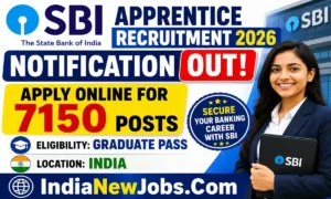 SBI Bank Apprentice Recruitment 2026 Notification OUT Apply Online For 7150 Posts