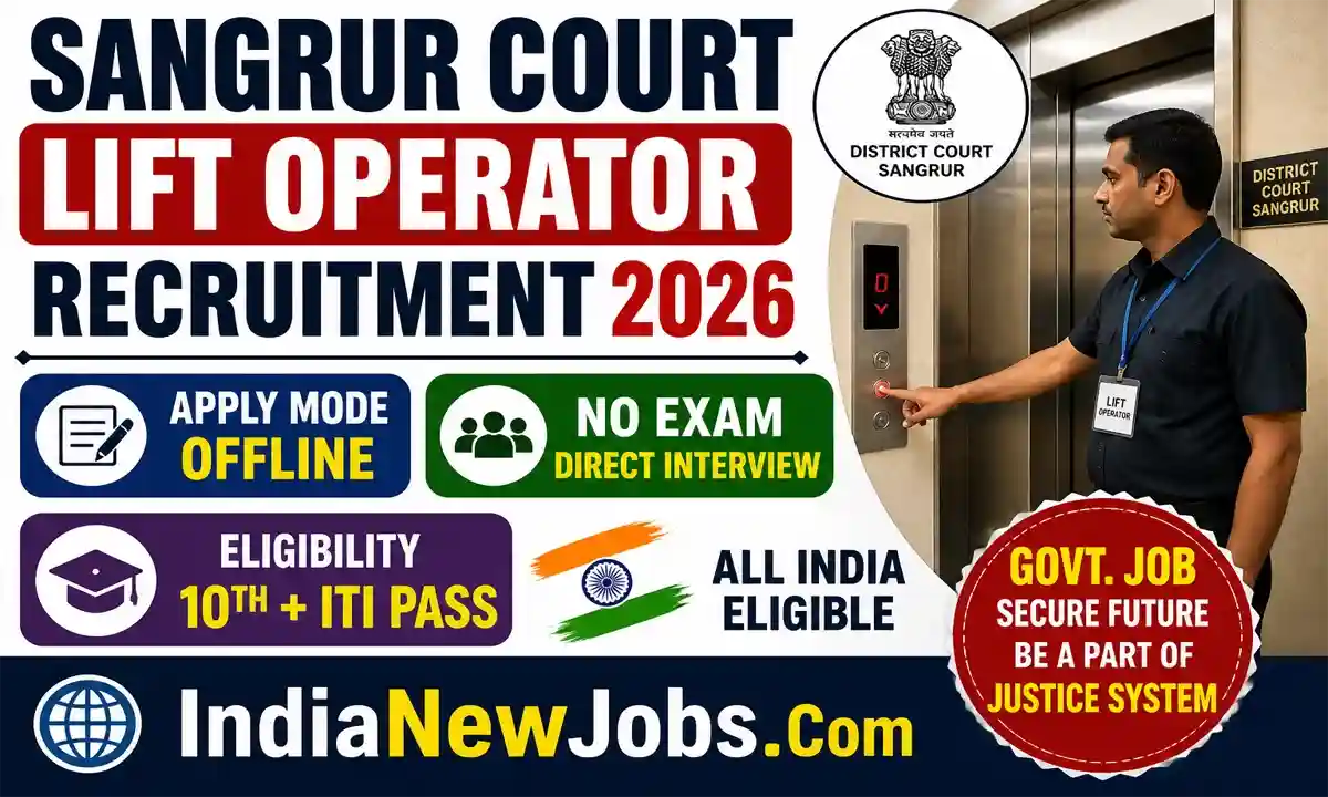 Sangrur Court Lift Operator Vacancy 2026 Apply Offline Form