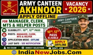 Army Canteen Akhnoor Vacancy 2026