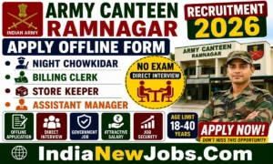 Army Canteen Ramnagar Recruitment 2026