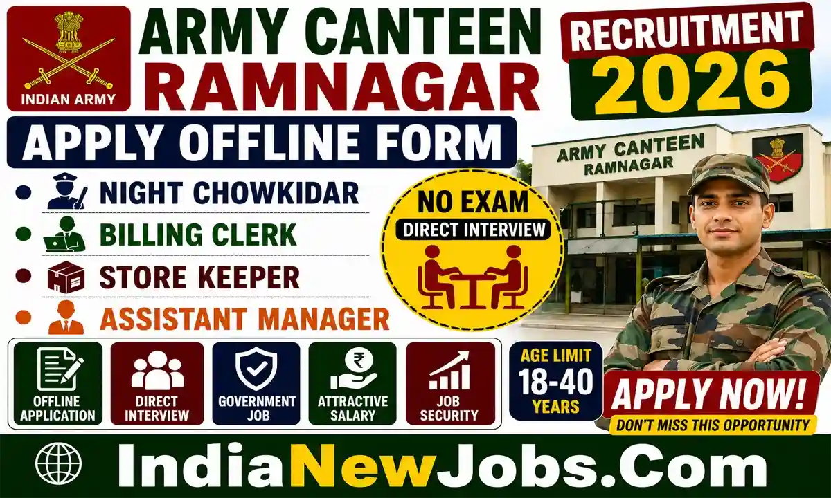 Army Canteen Ramnagar Recruitment 2026