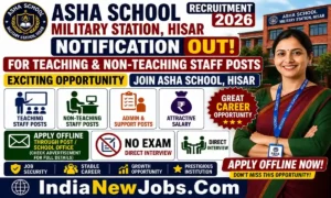 Asha School Military Station Hisar Recruitment 2026