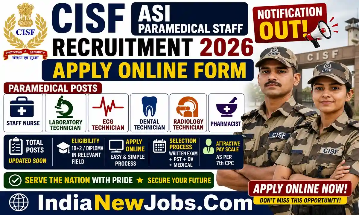 CISF ASI Paramedical Staff Recruitment 2026