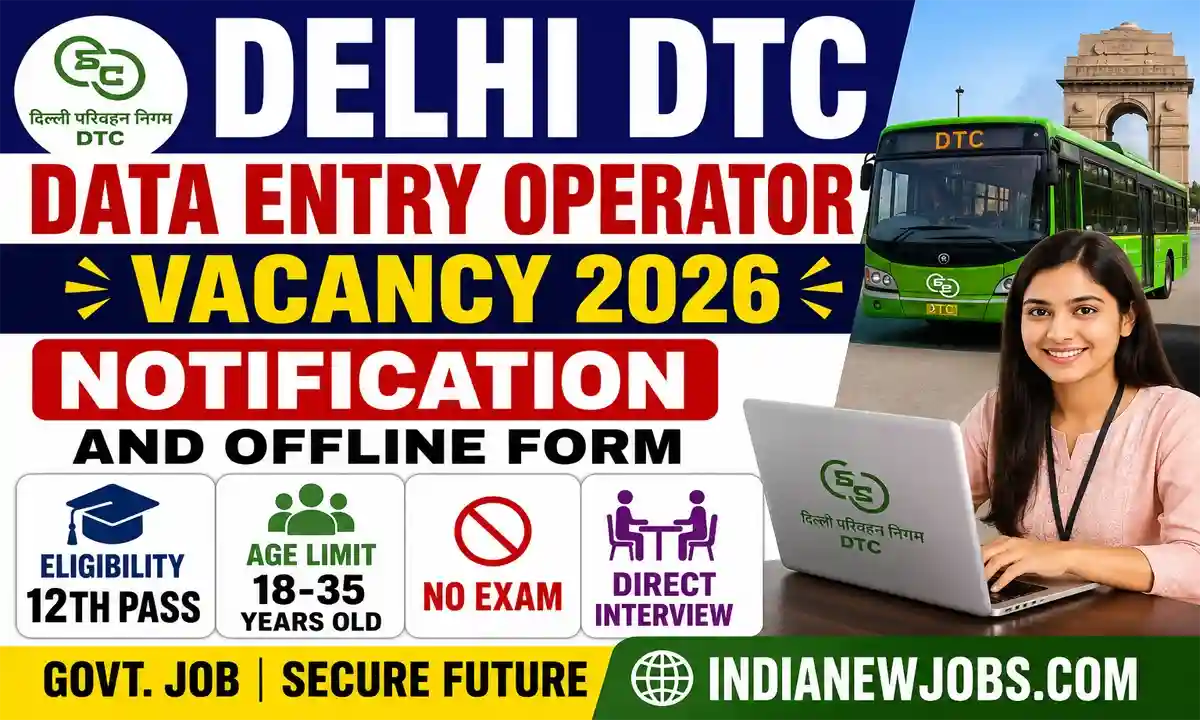 Delhi DTC Data Entry Operator Vacancy 2026
