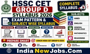 HSSC CET Group D Syllabus 2026 Exam Pattern & Subject Wise Syllabus