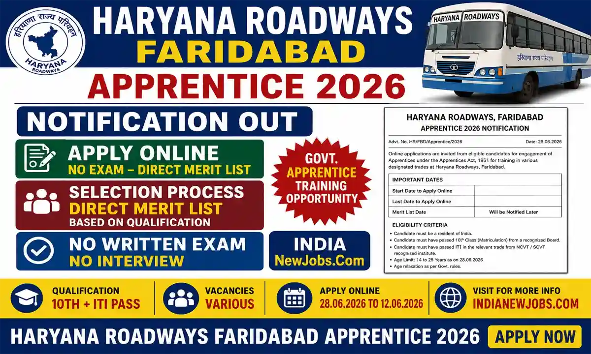 Haryana Roadways Faridabad Apprentice 2026