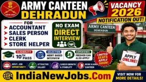 Army Canteen Dehradun Vacancy 2026