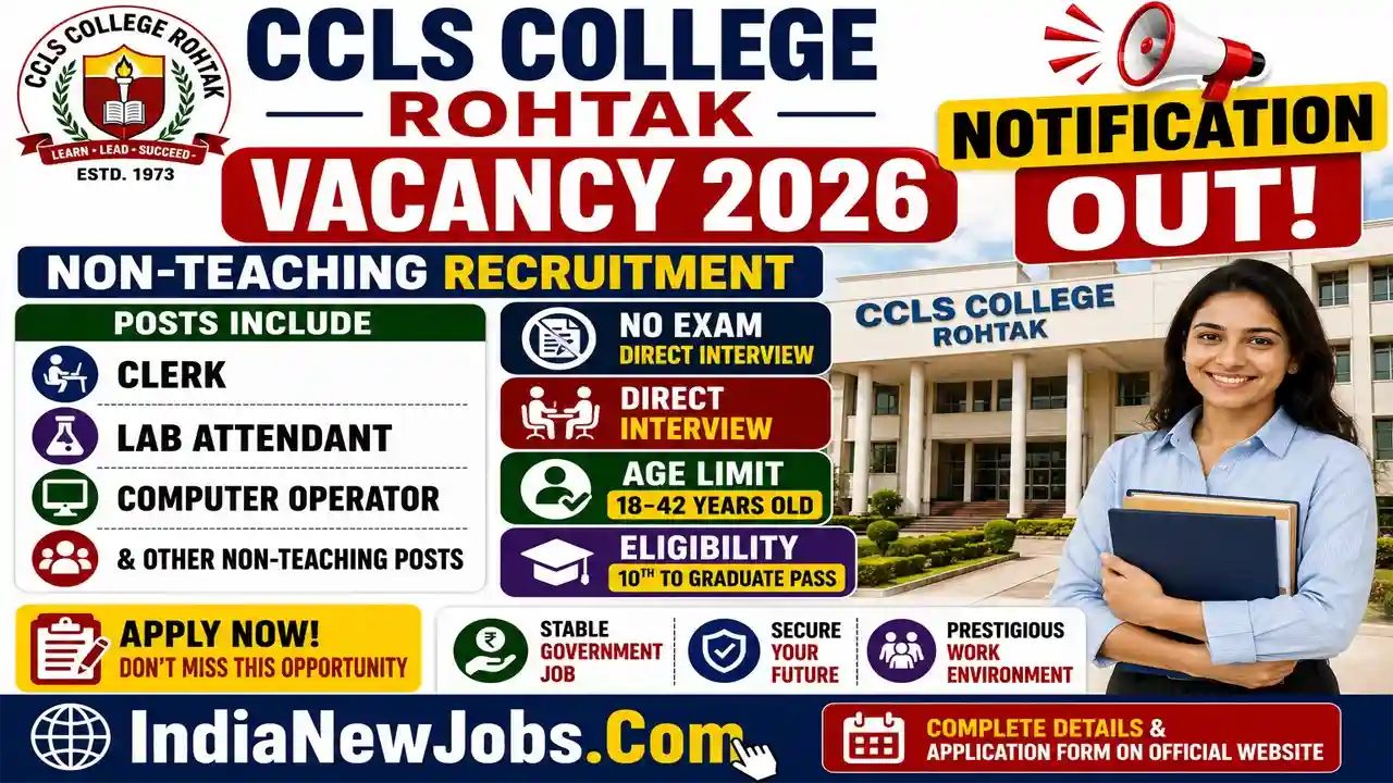 CCLS College Rohtak Vacancy 2026