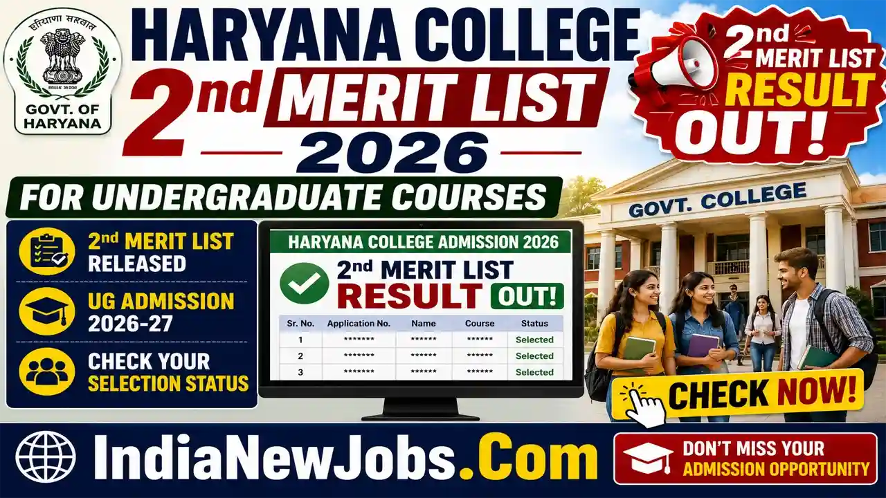 Haryana College 2nd Merit List 2026