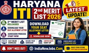 Haryana ITI 2nd Merit List 2026