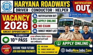 Haryana Roadways Driver Conductor Helper Vacancy 2026
