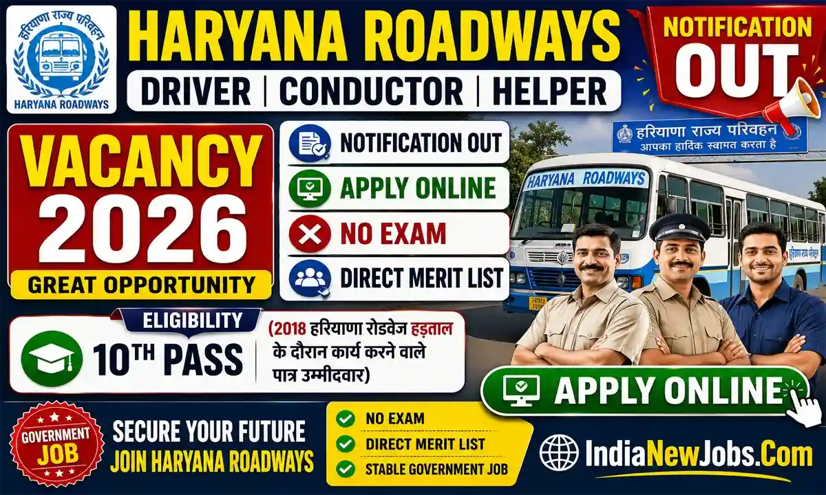 Haryana Roadways Driver Conductor Helper Vacancy 2026