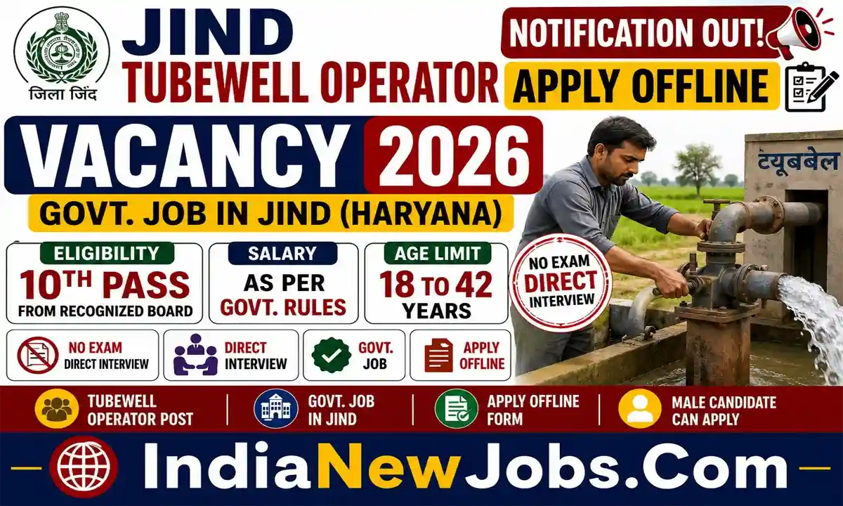 Jind Tubewell Operator Vacancy 2026