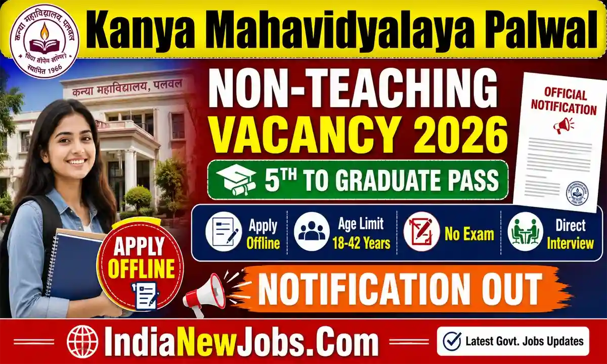 Kanya Mahavidyalaya Palwal Recruitment 2026