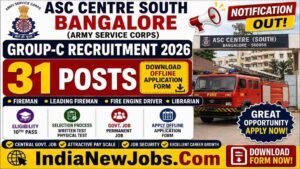 ASC Centre South Bangalore Group-C Vacancy 2026