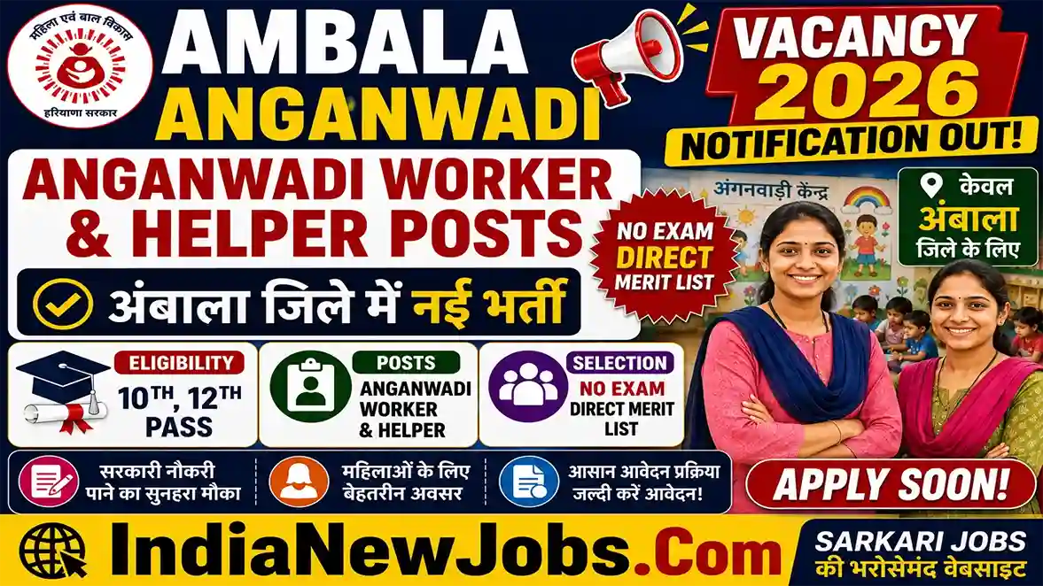 Ambala Anganwadi Vacancy 2026